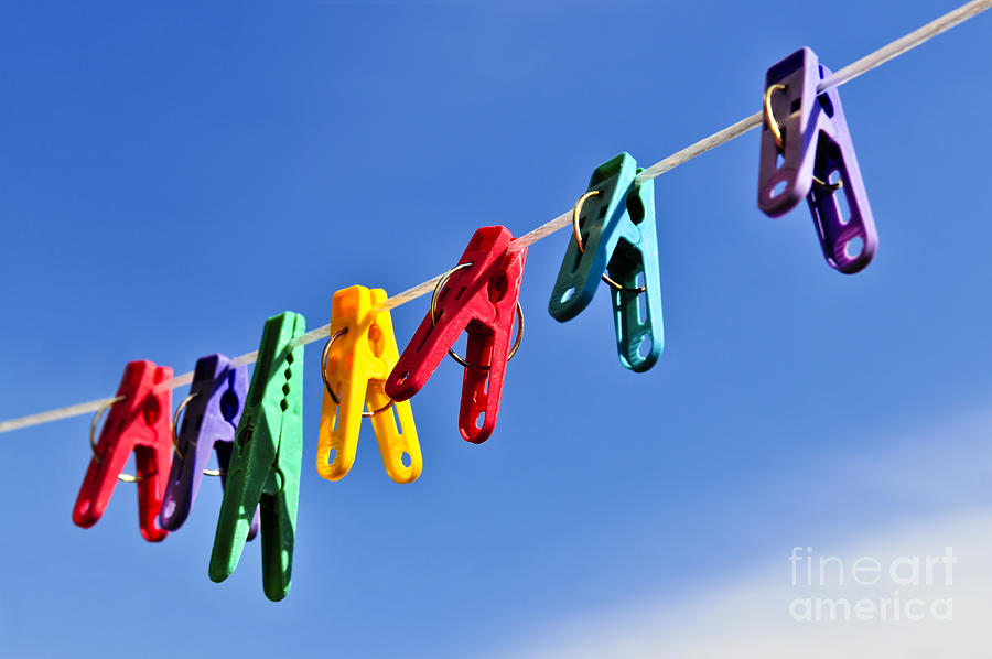 Spring Photograph - Colorful clothes pins 1 by Elena Elisseeva