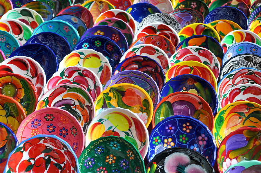 Colorful Mayan Bowls For Sale Photograph By Brandon Bourdages - Fine 