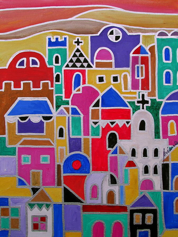 Colorful Town Of Guanajuato Mexico #2 Painting by Pristine Cartera Turkus