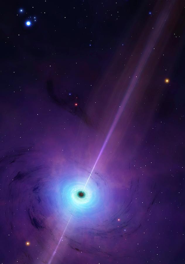 Space Photograph - Computer Artwork Of Black Hole #2 by Mark Garlick