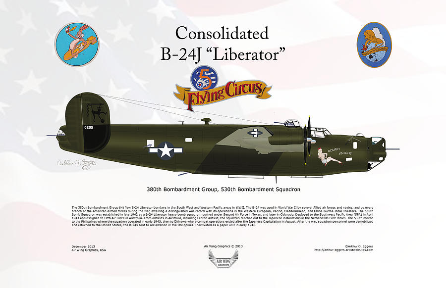 Consolidated Digital Art - Consoldated B-24J Liberator #1 by Arthur Eggers