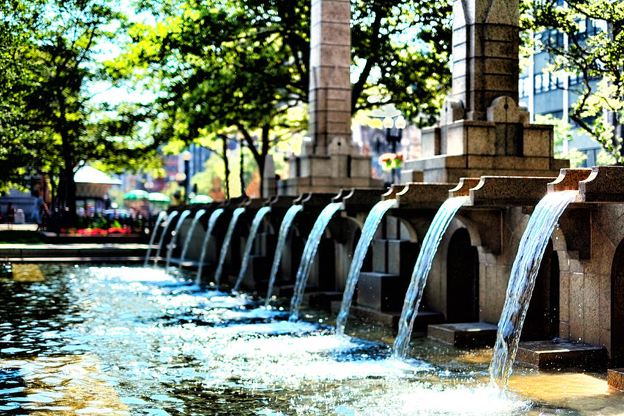 Boston Photograph - Copley Square Fountain in Boston by Klm Studioline
