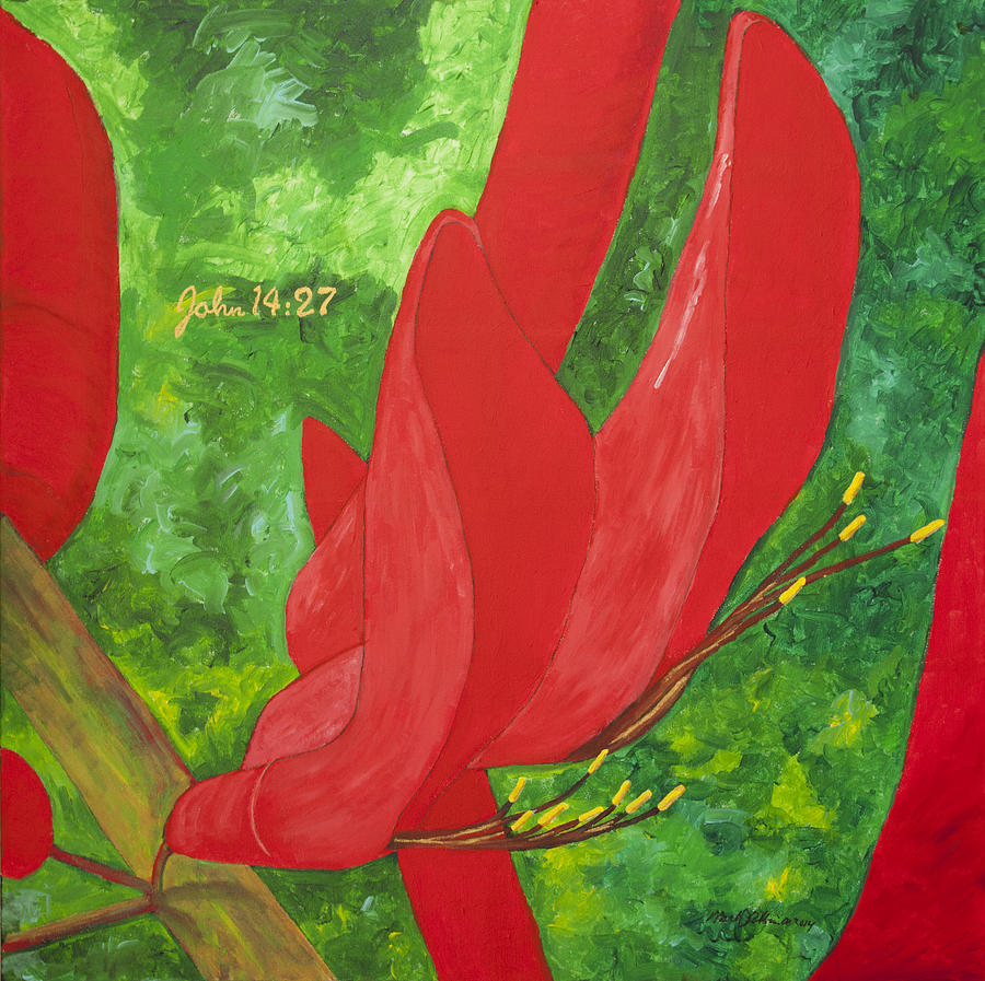 Coral Bean Tree #1 Painting by Mark Robbins