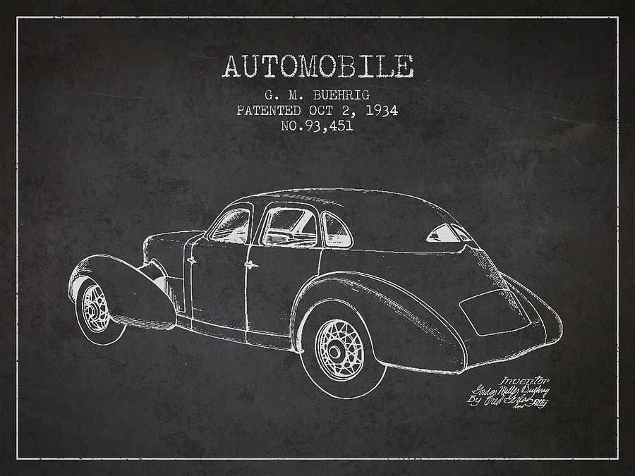 Vintage Digital Art - Cord Automobile Patent from 1934 #5 by Aged Pixel