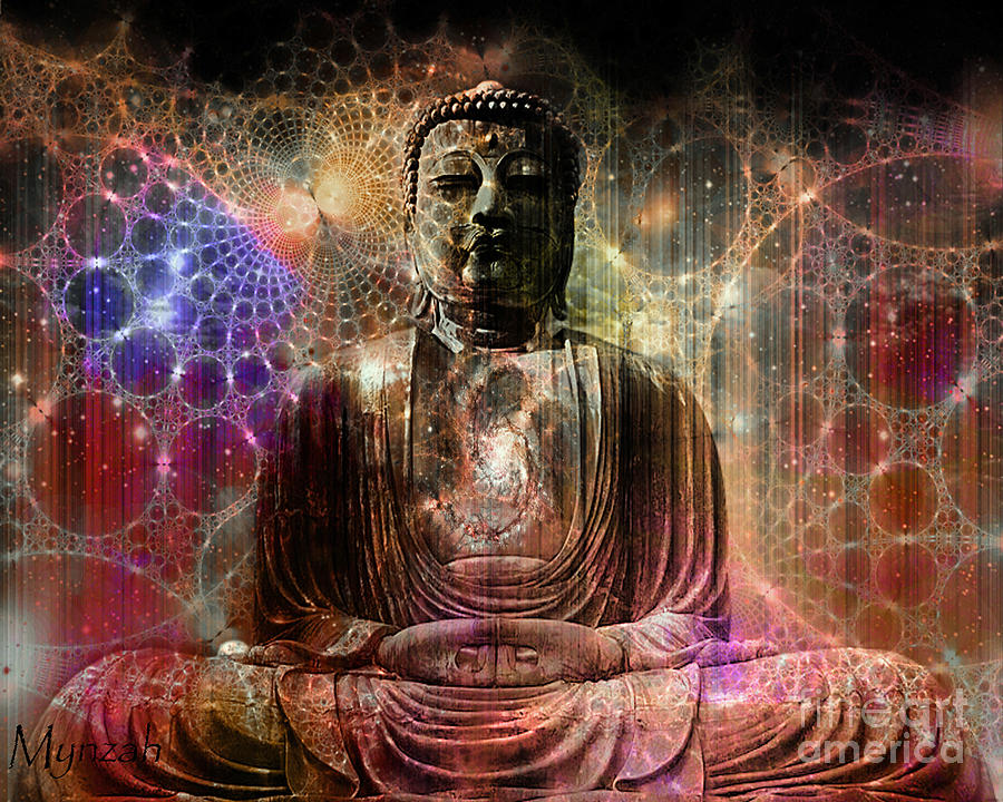 John Lennon Digital Art - Cosmic Buddha by Mynzah Osiris