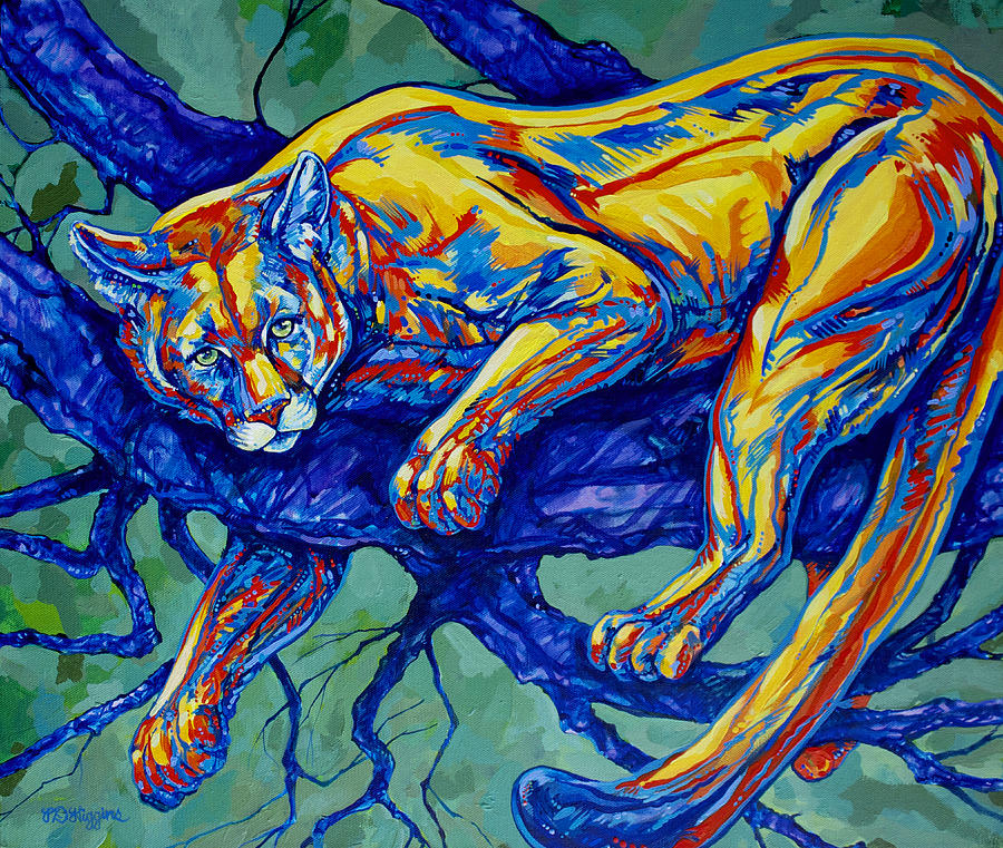 Yellowstone National Park Painting - Cougar #1 by Derrick Higgins