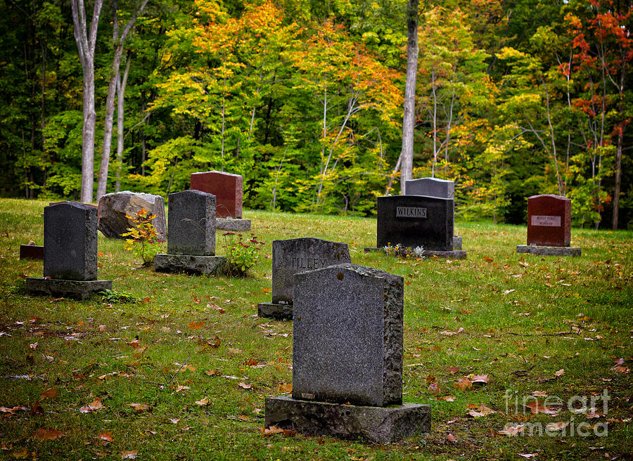 Country cemetery in the fall #2 Photograph by Les Palenik
