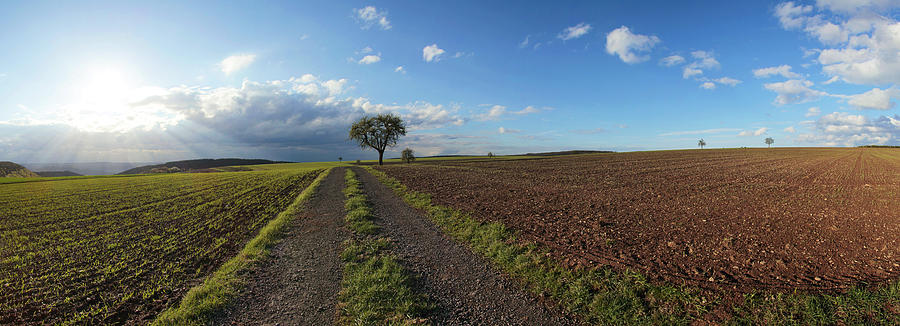 Country Lane And Clouded Sky #2 Photograph by Hans-peter Merten