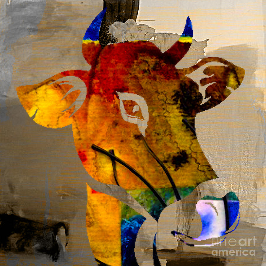 Cow Skull Mixed Media - Cow #2 by Marvin Blaine