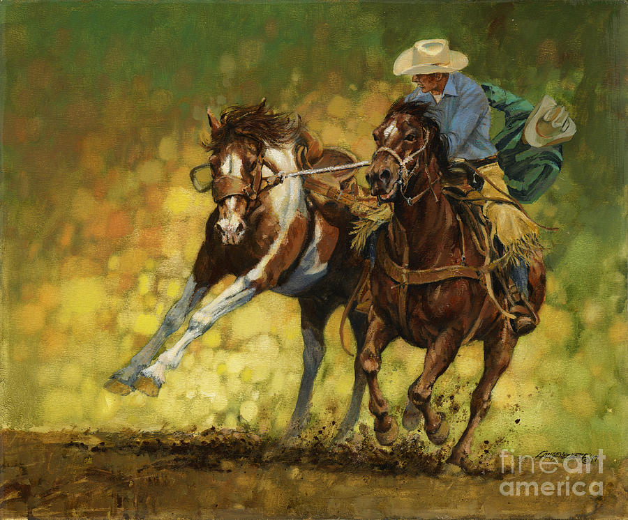 St. Louis Painting - Rodeo Pickup by Don  Langeneckert