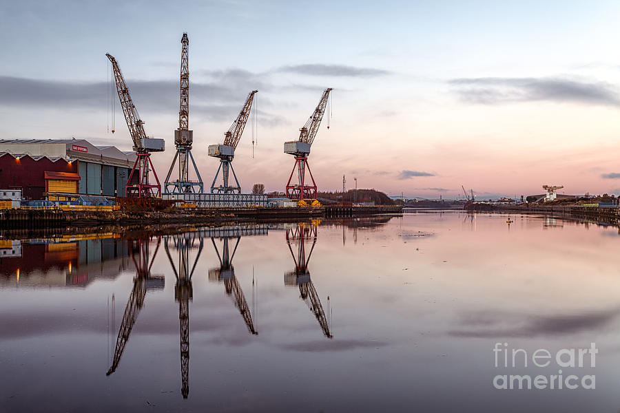 Glasgow Photograph - Cranes on the Clyde  #2 by John Farnan