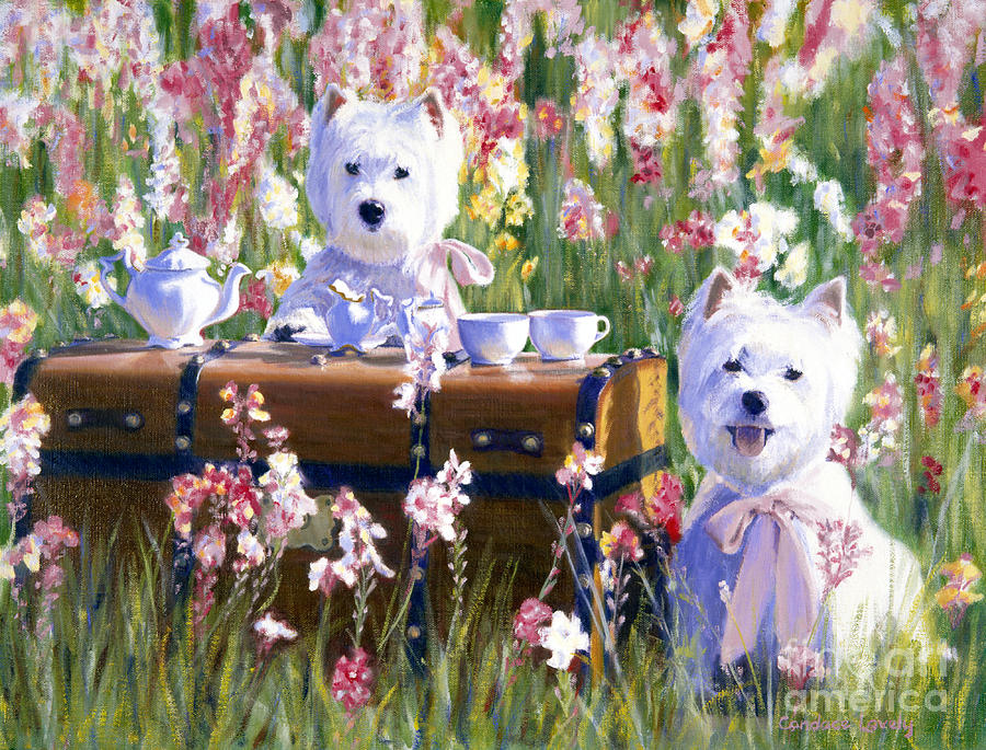 Dog Painting - Cream and Sugar #2 by Candace Lovely