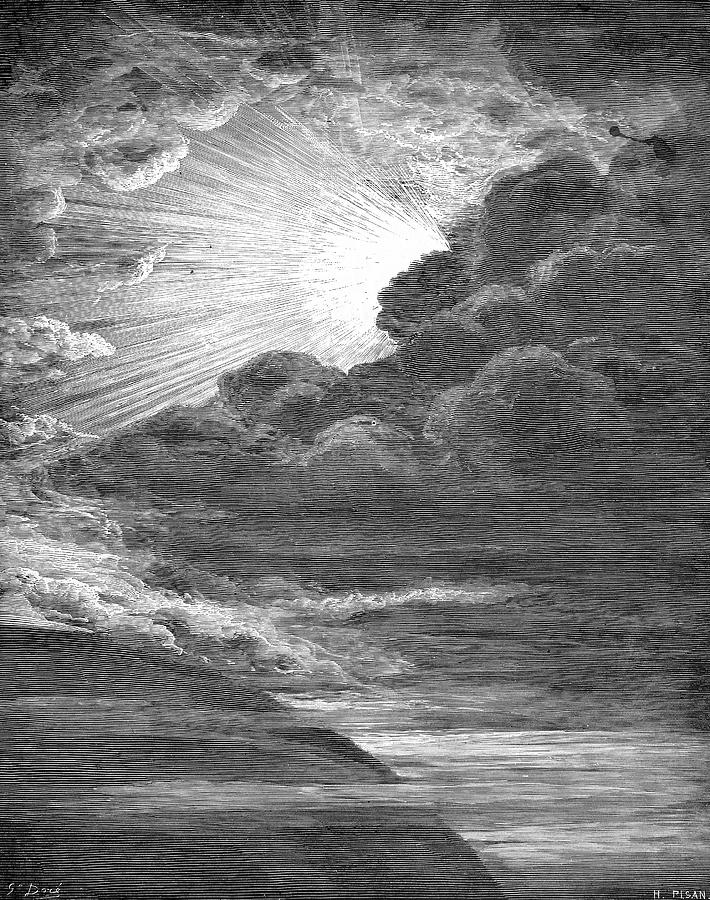 Creation Of Light Drawing by Gustave Dore
