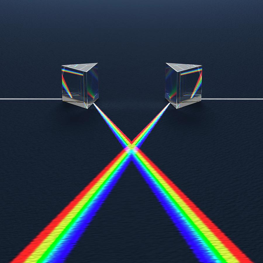 Blue Photograph - Crossed Prisms With Spectra #2 by David Parker