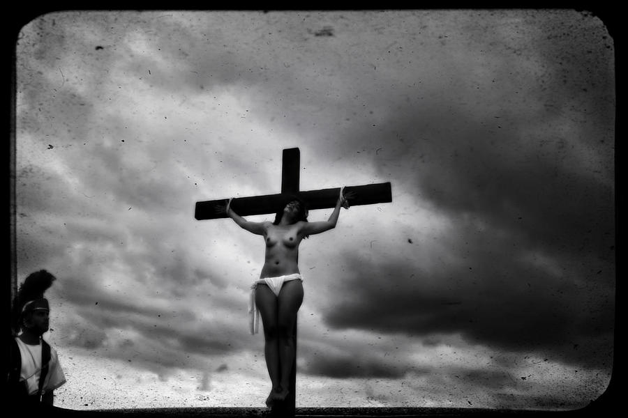 Landscape Photograph - Crucifix and landscape #1 by Ramon Martinez