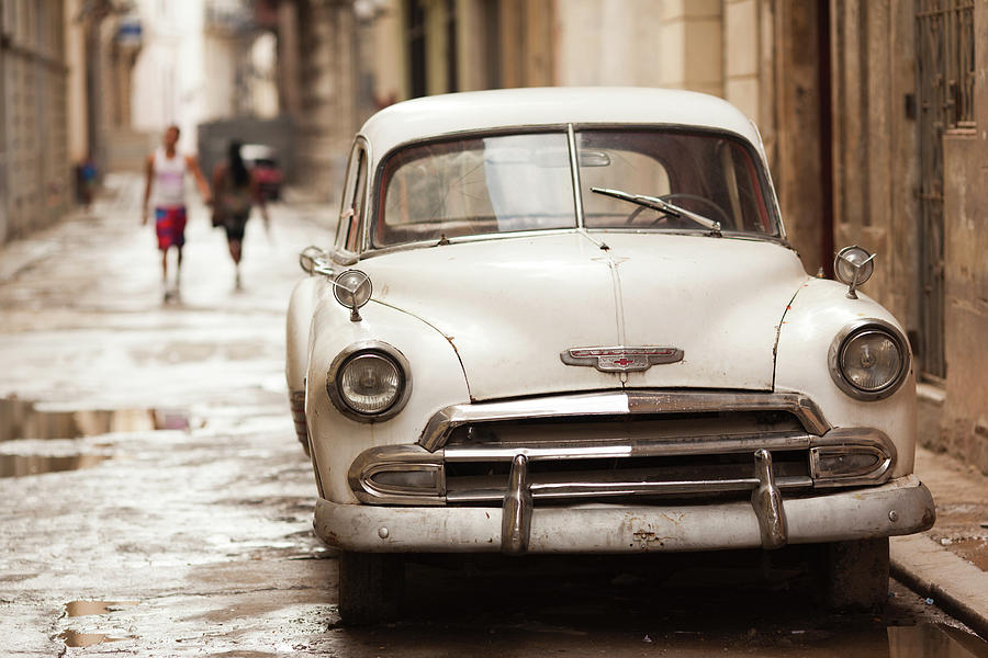 Car Photograph - Cuba, Havana, Havana Vieja, Morning #2 by Walter Bibikow