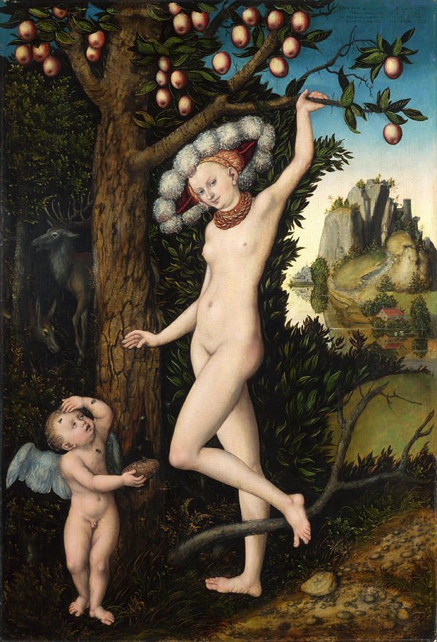 Cupid complaining to Venus #4 Painting by Lucas Cranach the Elder