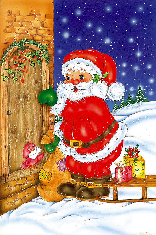 cute santa paintings