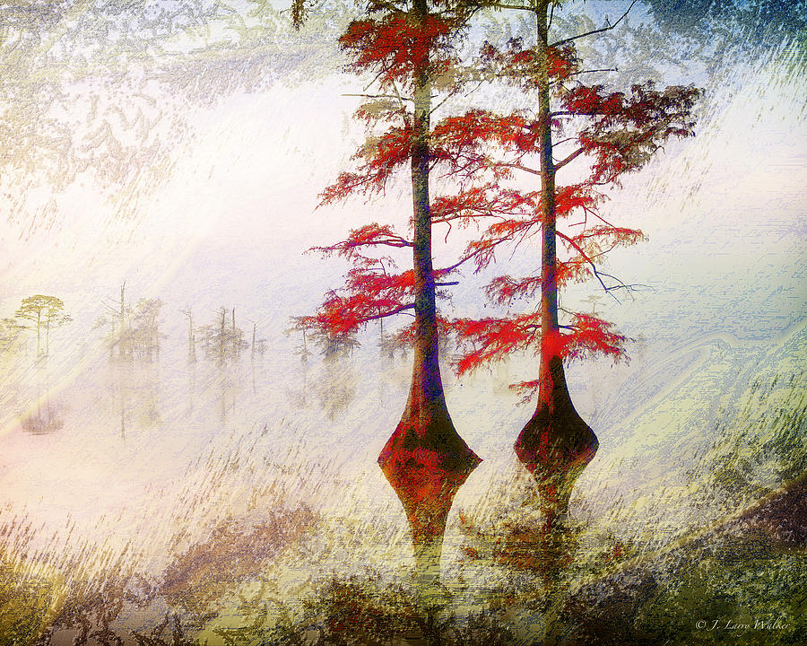 Cypress Abstract #2 Digital Art by J Larry Walker
