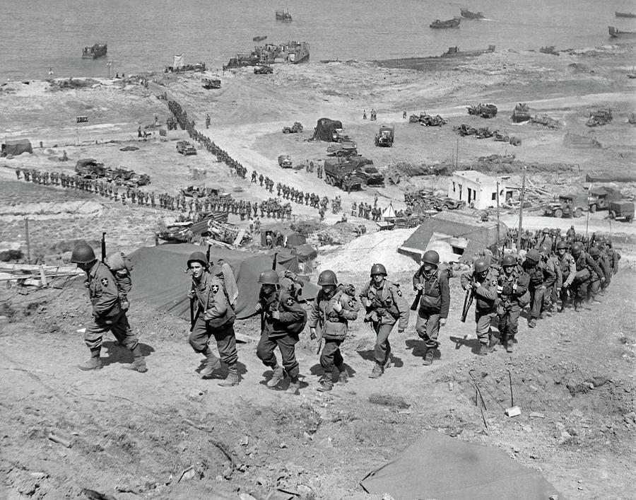 Transportation Photograph - D-Day Invasion by Underwood Archives