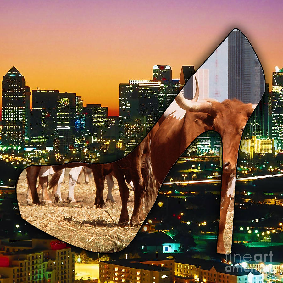 Dallas Skyline Mixed Media - Dallas Texas Skyline #2 by Marvin Blaine