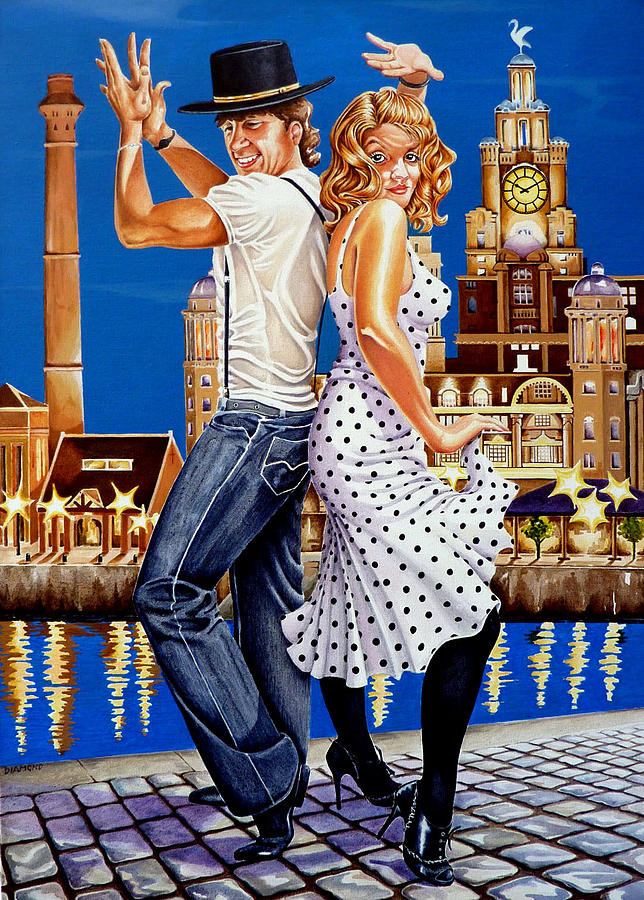 Dancin at the Dock #2 Painting by Debbie  Diamond