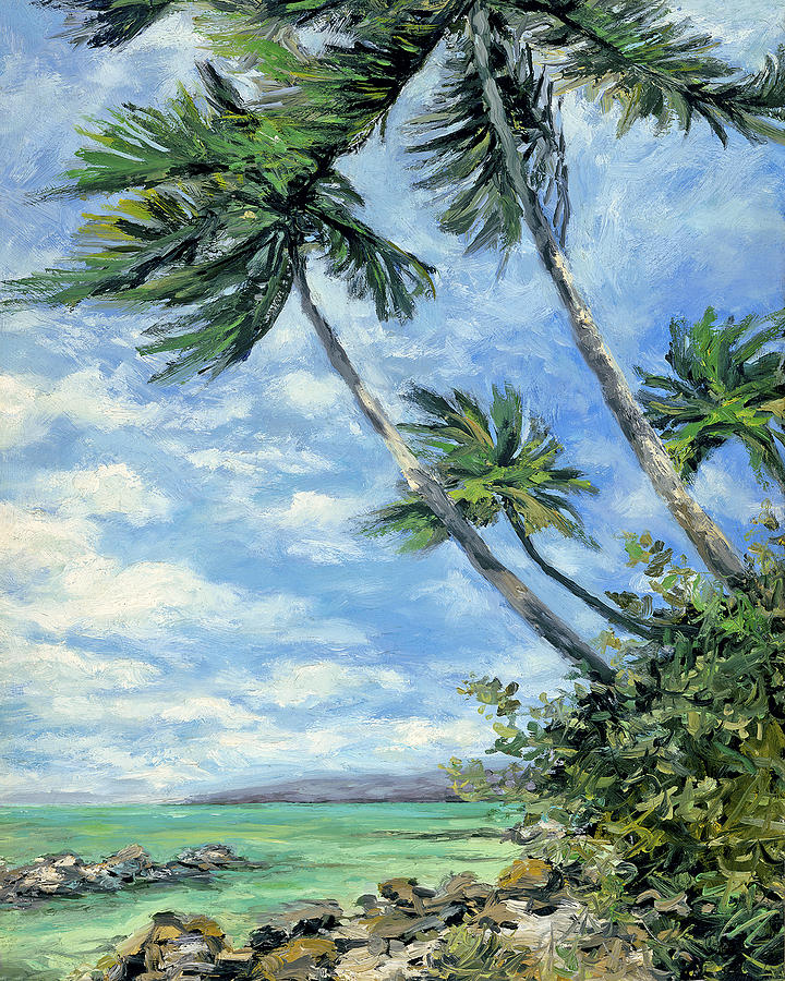 Beach Painting - Dancing Palms #2 by Stacy Vosberg