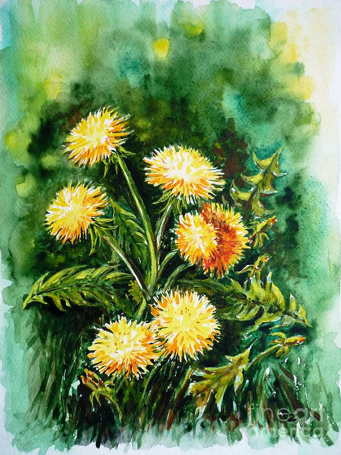 Dandelions #2 Painting by Zaira Dzhaubaeva