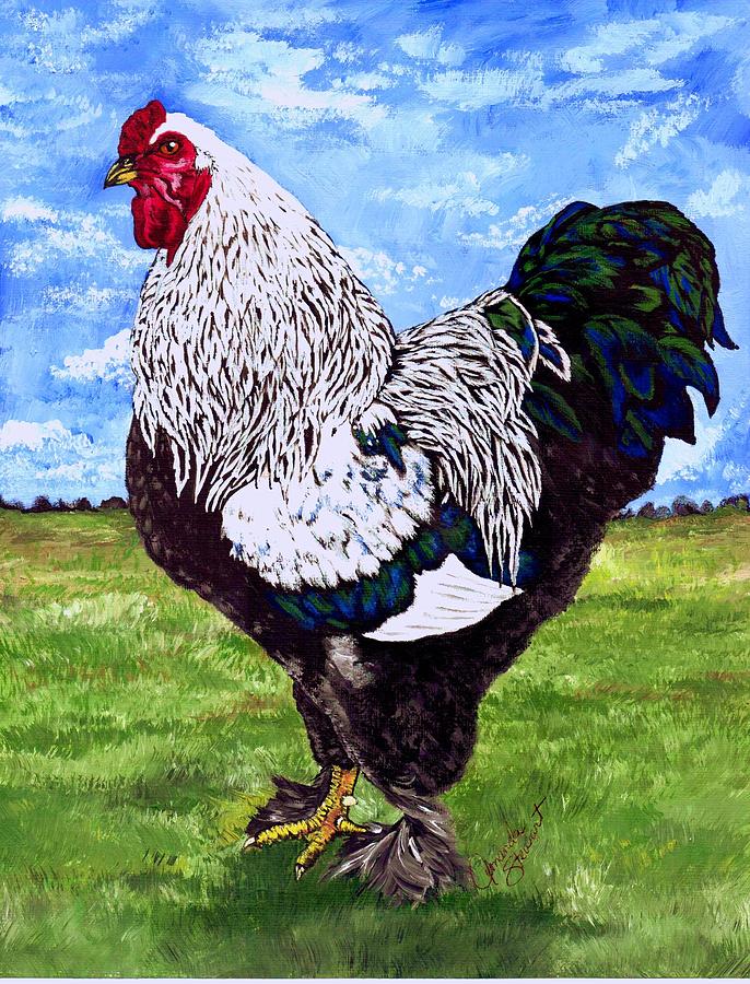 Columbian Lavender Brahma On Plastic/Acrylic by CHICken Painting