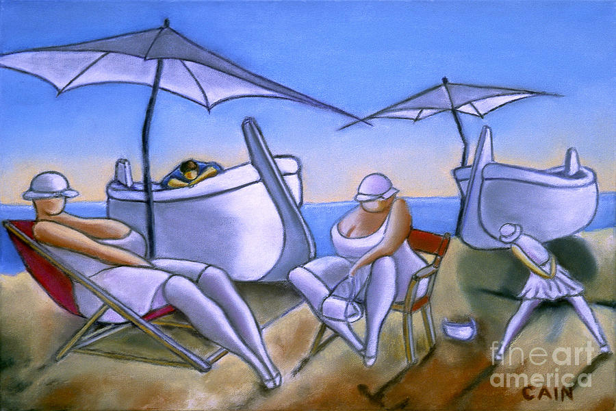 Day At The Beach  #2 Painting by William Cain