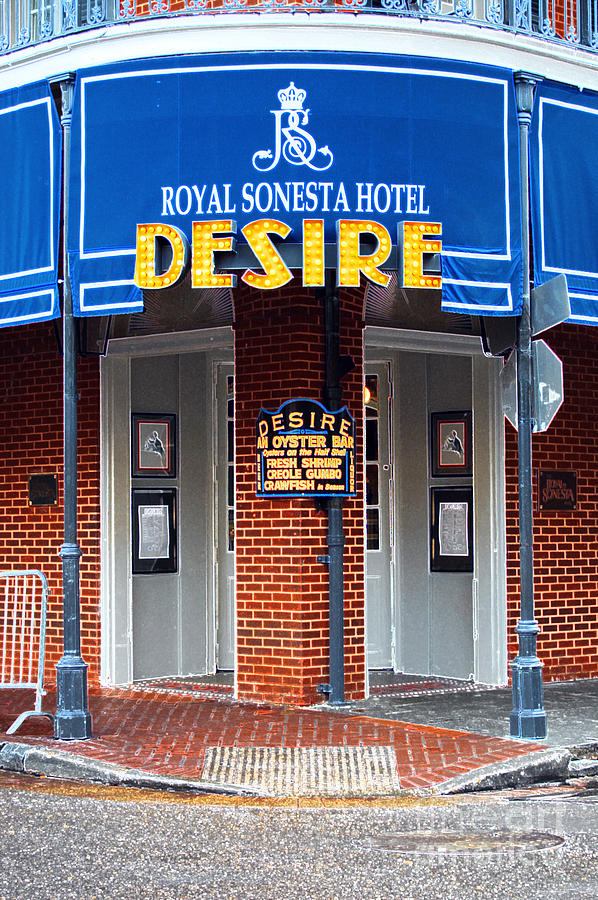 Desire Corner Bourbon Street French Quarter New Orleans Accented Edges Digital Art #1 Photograph by Shawn OBrien