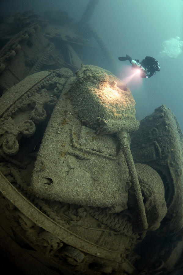 Diver Exploring The Ss Empire Heritage Photograph By Steve Jones Pixels