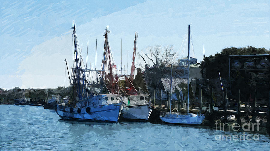 Docked Shrimp Boats #2 Photograph by Ules Barnwell