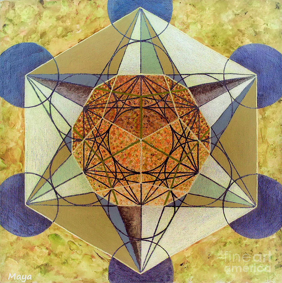 Dodecahedron In A Metatron's Cube Painting by Maya B - Fine Art America