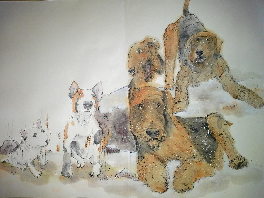 Dogs Dogs Dogs Album #2 Painting by Debbi Saccomanno Chan