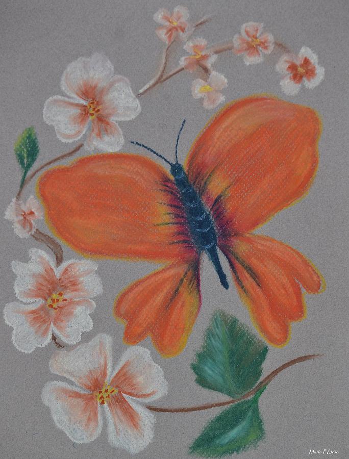 Dogwood Butterfly #2 Pastel by Maria Urso