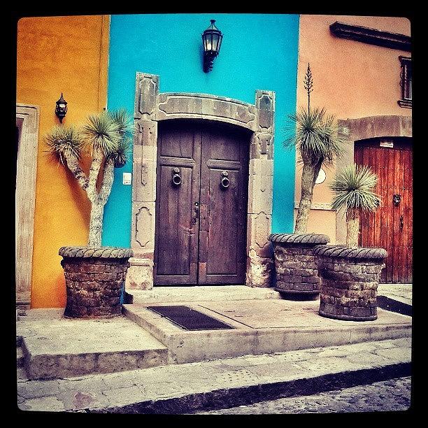 Architecture Photograph - #door #knocker #wood #mexico #old #2 by Joe Giampaoli
