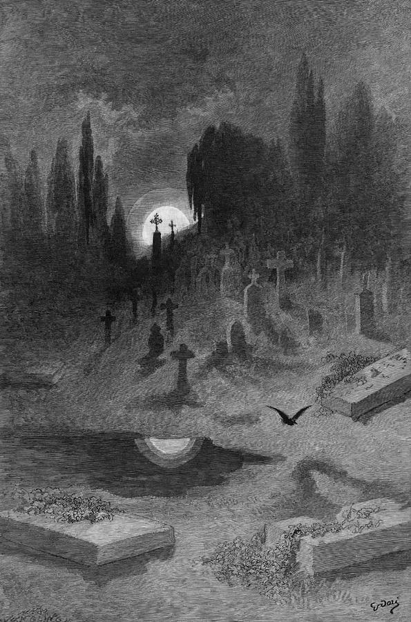 The Raven #1 Drawing by Gustave Dore