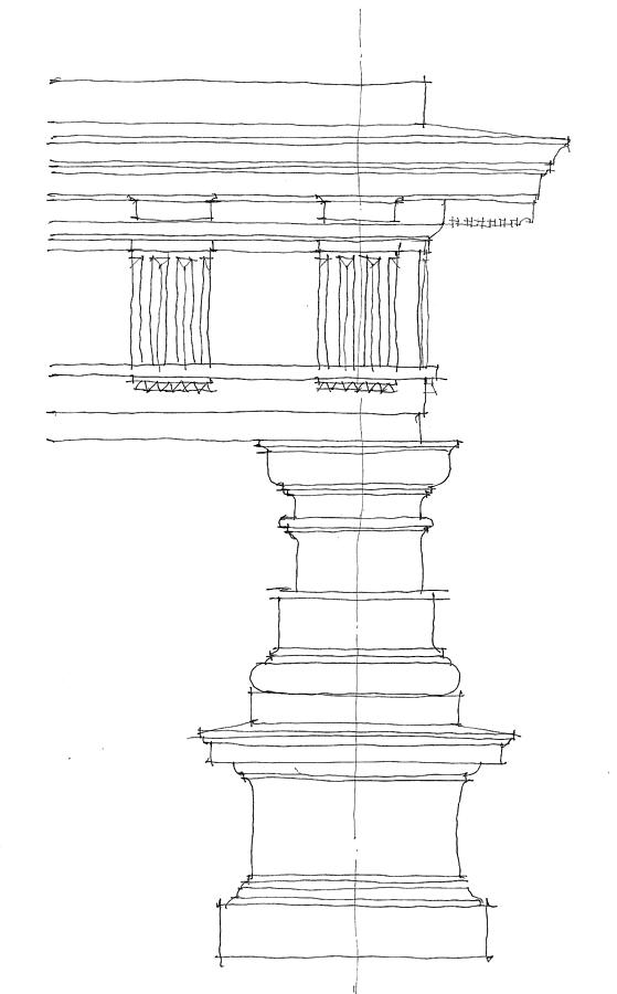 Doric Order #2 Drawing by Calvin Durham