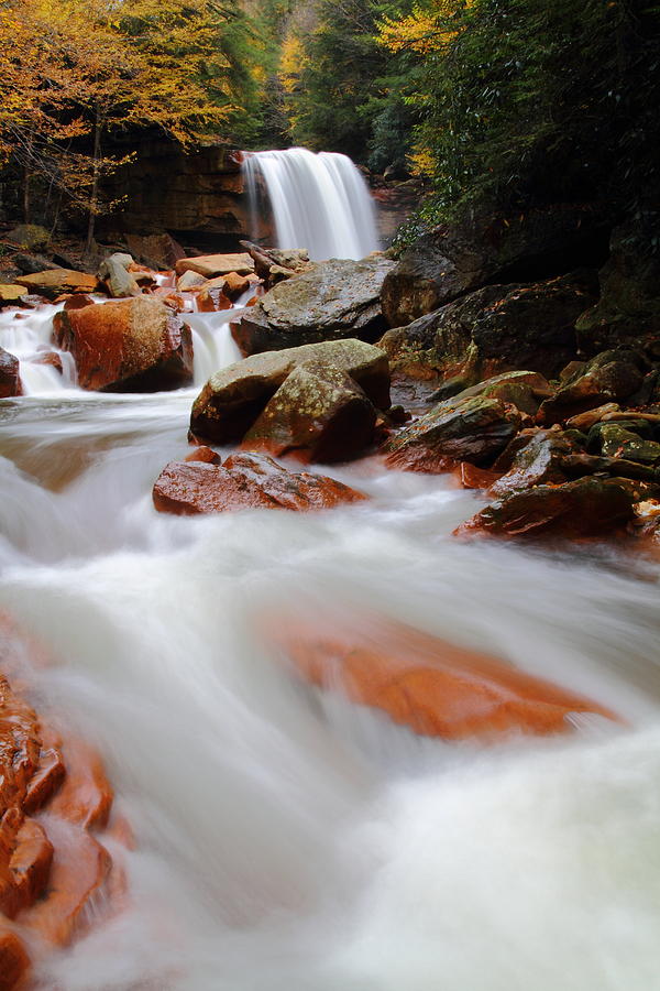 Douglas falls in autumn in West Virginia #2 Photograph by Jetson Nguyen