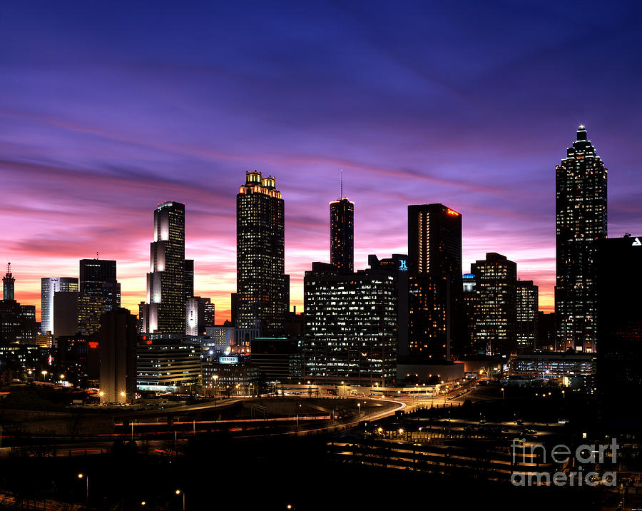 Downtown Atlanta Skyline At Dusk #2 Photograph by Rafael Macia