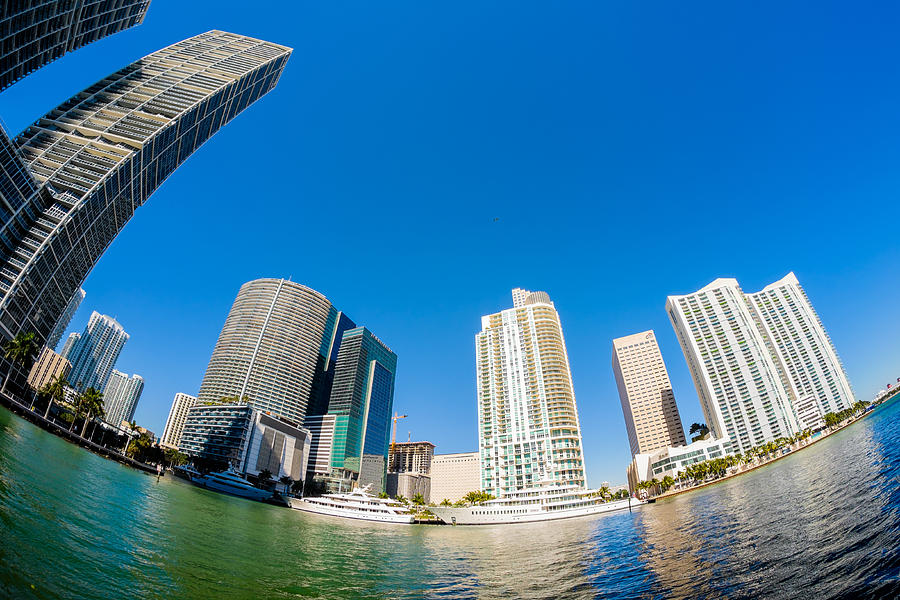 Downtown Miami Fisheye Photograph by Raul Rodriguez