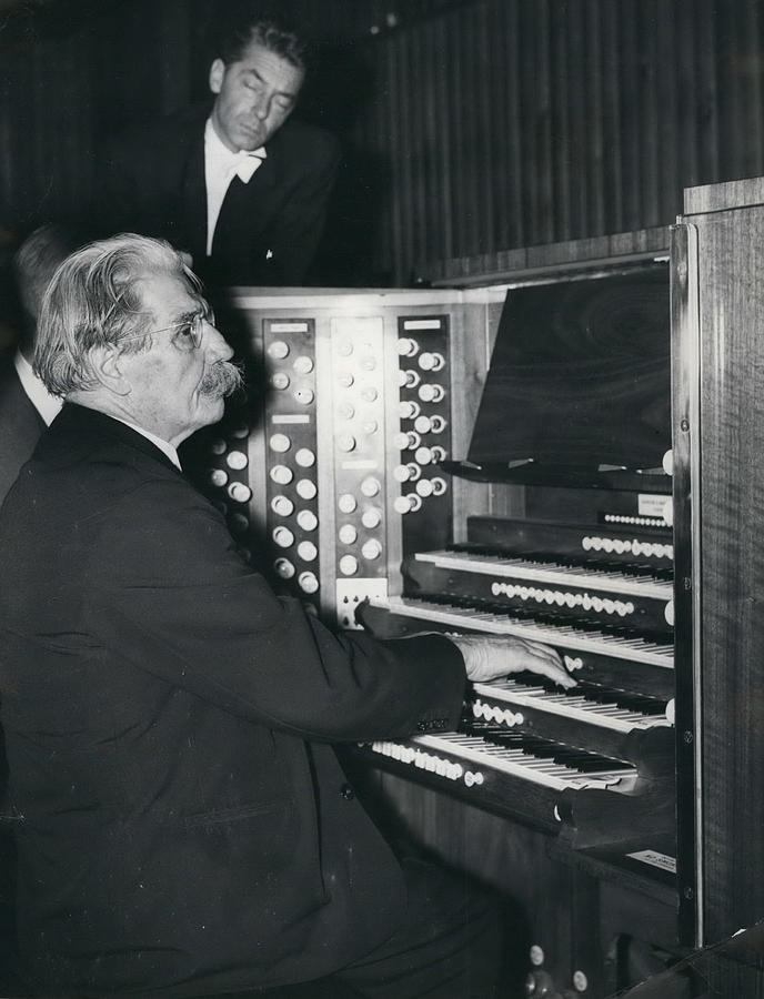 Dr. Albert Schweitzer Plays Festival Hall Organ #2 Photograph by Retro Images Archive