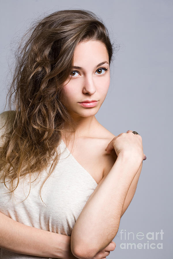 Dreamy Young Brunette Beauty Photograph By Alstair Thane Fine Art