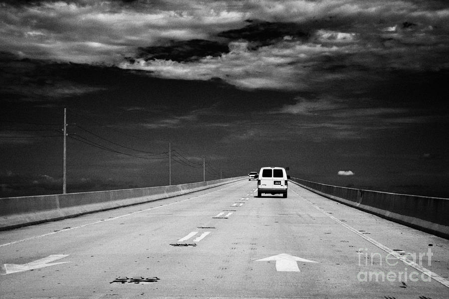 Key Photograph - Driving Over New Seven Mile Marathon Bridge Along Us Route One Overseas Highway Florida Keys Usa #2 by Joe Fox