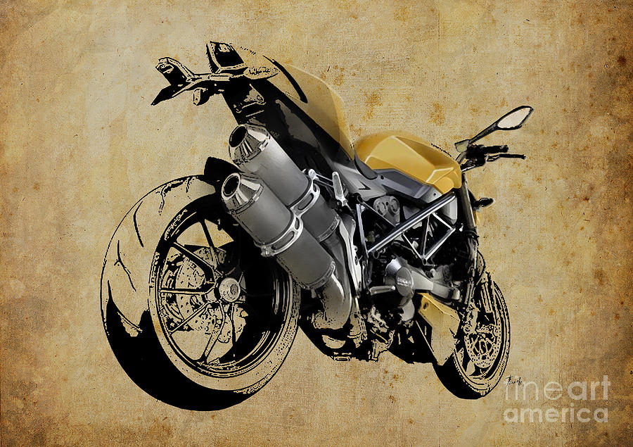 Motorcycle Digital Art - Ducati Streetfighter 848 2012 #2 by Drawspots Illustrations