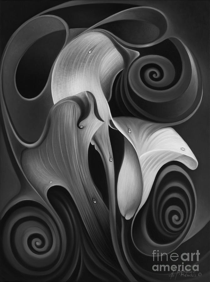 Dynamic Floral 4 Cala Lilies Painting by Ricardo Chavez-Mendez
