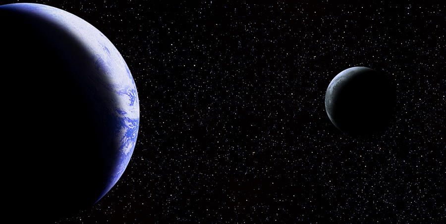 Earth And Moon #2 Photograph by Science Photo Library
