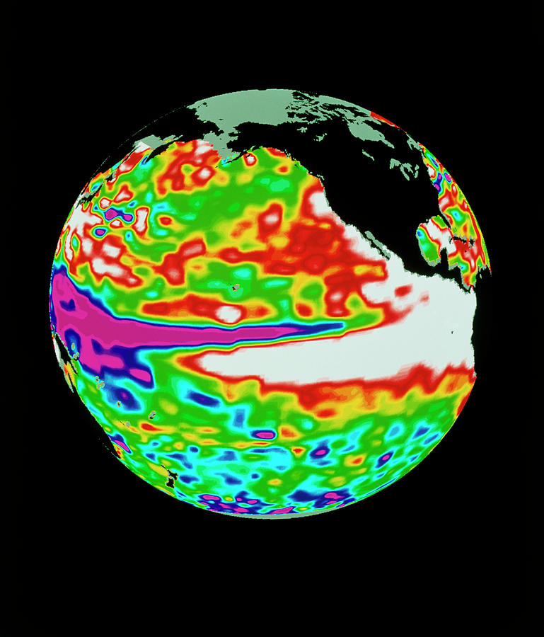 Earth Graphics Of Sea Height During El Nino Photograph By Nasascience