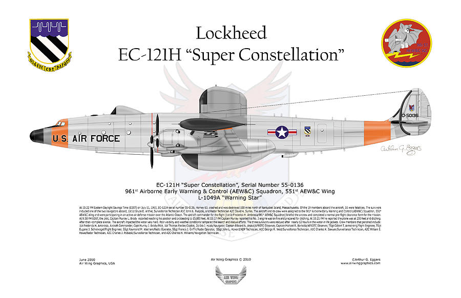 Lockheed Digital Art - EC-121H Super Constellation #2 by Arthur Eggers